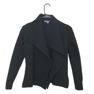Vince Wool/Yak Black Drape Front Cardigan